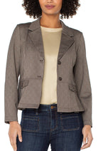 liverpool peplum blazerbrown stripe