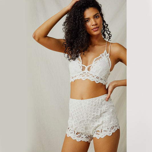 Free People Adella Short. The perfect pair to our Adella collection, these so sweet shorts are featured in a gorgeous crochet lace design with scalloped trim.