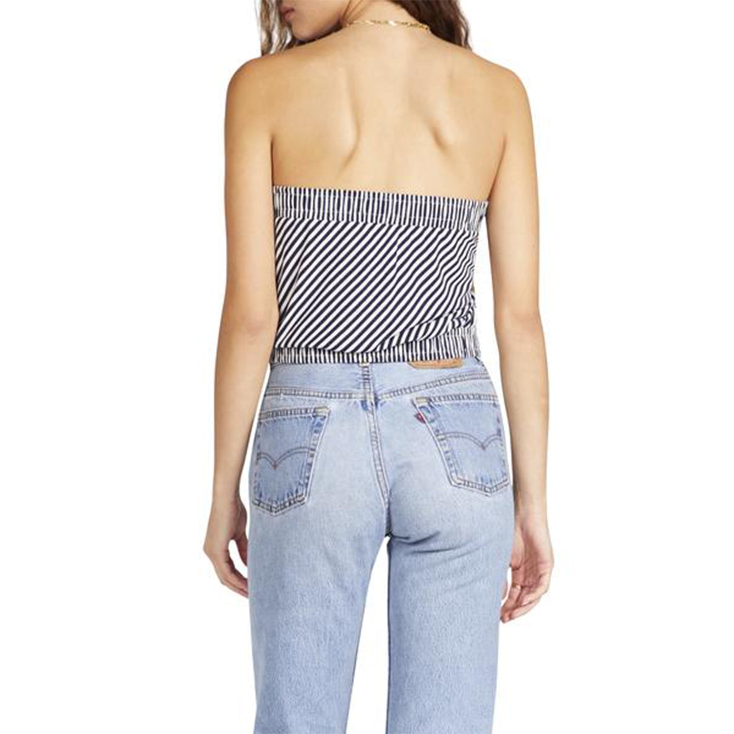 BB Dakota Find My Way Top. Give your everyday look a fun update with this cute piece! Featuring a striped material, tube top style, elastic detail at the top and bottom hem, and  cropped length. Style this with a denim skirt and platform sandals fora look we are obsessing over. 