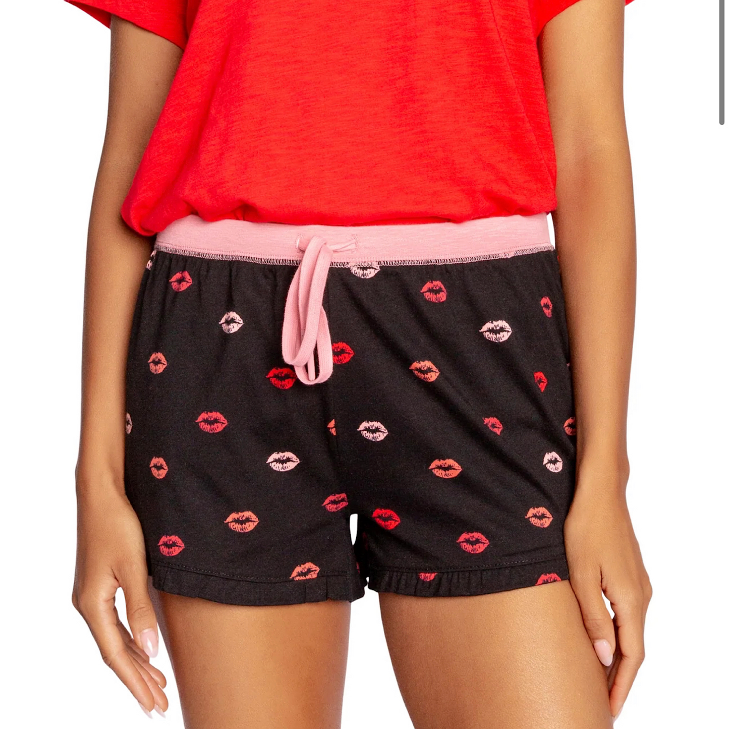 Sleep science 101 - you need a great sleep short! This comfy cotton-modal fits the bill with its breathable, soft fabric with cute lip-print.