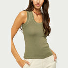 Free People U-Neck Tank Top. Essential ribbed tank top featuring a U-neckline and wide, muscle-style straps.  Stretch fit Lightweight