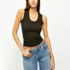 Free People U-Neck Tank Top. Essential ribbed tank top featuring a U-neckline and wide, muscle-style straps.  Stretch fit Lightweight