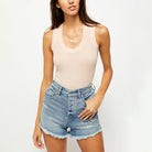 Free People U-Neck Tank Top. Essential ribbed tank top featuring a U-neckline and wide, muscle-style straps.  Stretch fit Lightweight