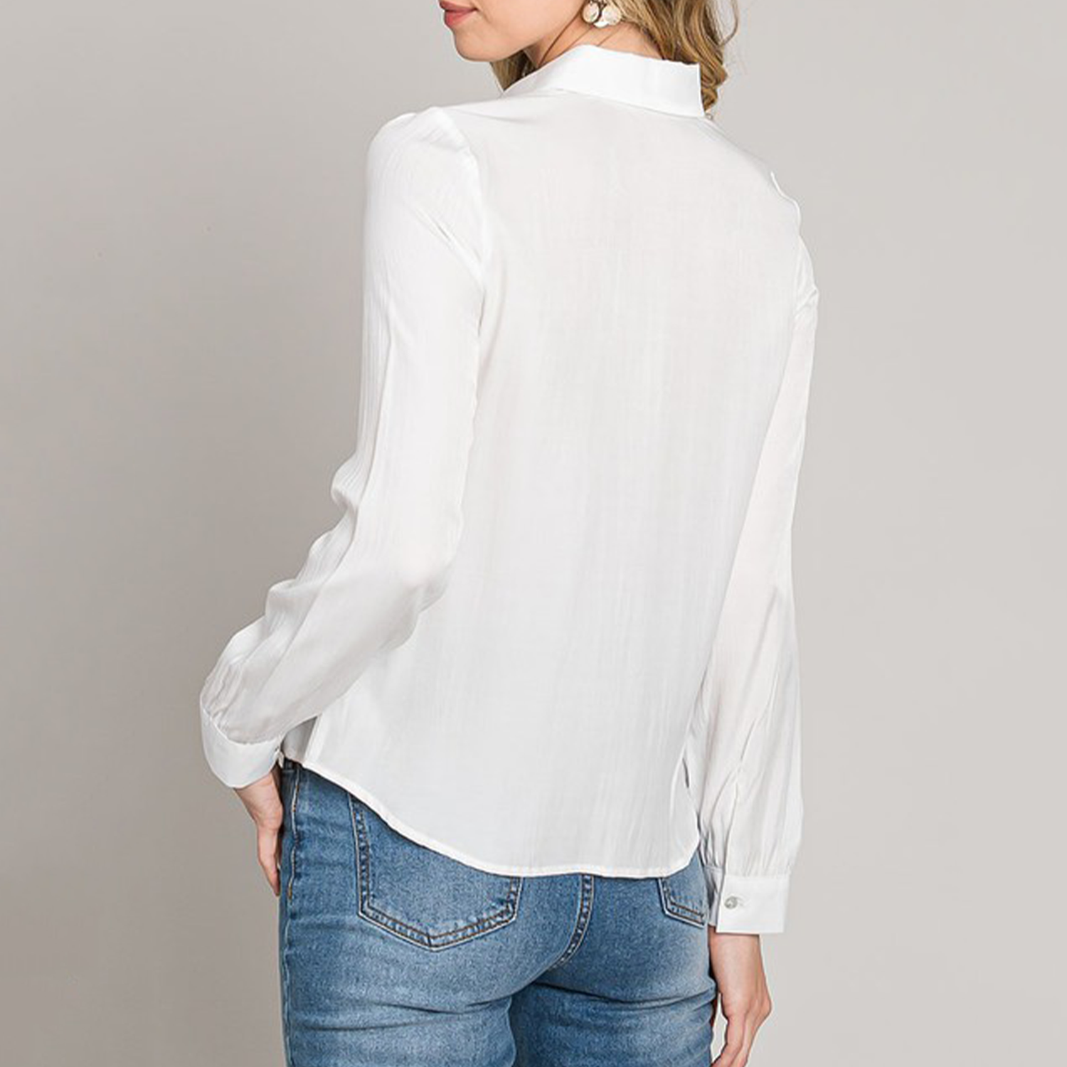 Classic Satin Button Down Shirt. The classic button-up gets a luxe remix with a satin fabric that lets you layer luster into your outfit of the day (or night)