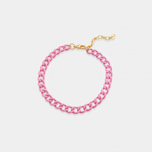 Enamel Curb Bracelet. 7" enamel curb chain bracelet with lobster clasp