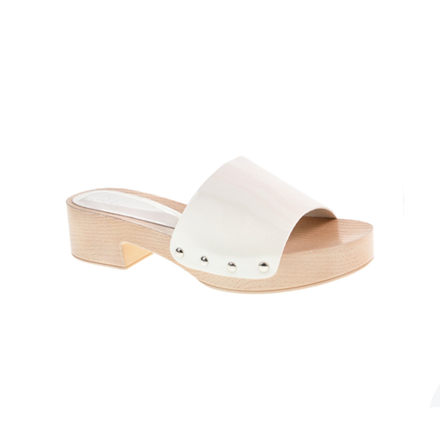 Chinese Laundry Heidi Cloud Sandal. A wooden platform heel and studded details at the strap define a clog-inspired sandal that's perfect for sunny-weather outfits