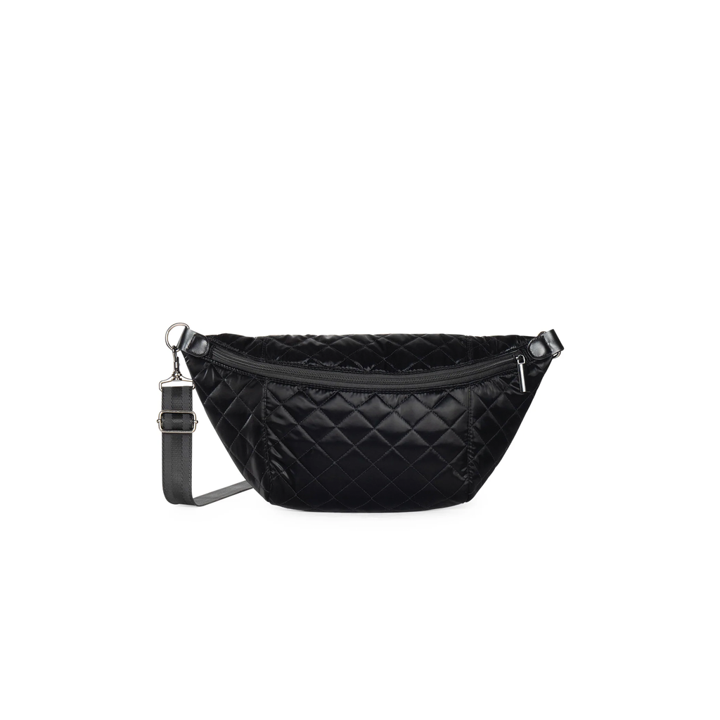 Pack up all the essentials in this effortlessly cool sling bag featured in a cool quilted fabric