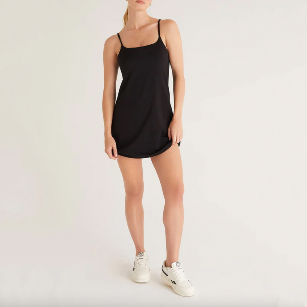 Z Supply In The Groove Dress. This In The Groove Active Dress is made for tennis and so much more! This spaghetti strap active dress features a full body suit with a tennis ball pocket and cell phone pocket and is made in a signature Super Smooth nylon fabric. It's game on in this style!