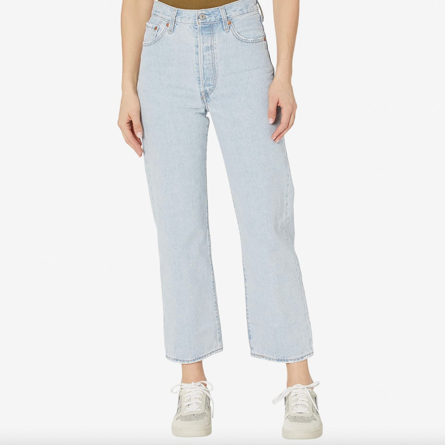 Levi's Ribcage Straight Ankle Jean. Want a pair of jeans you'll always look good in? These Levi's are just the pair! They feature a high rise with a classic straight leg. The iconic leather patch still sits at the back waist with a five-pocket construction and button and zip-fly closure