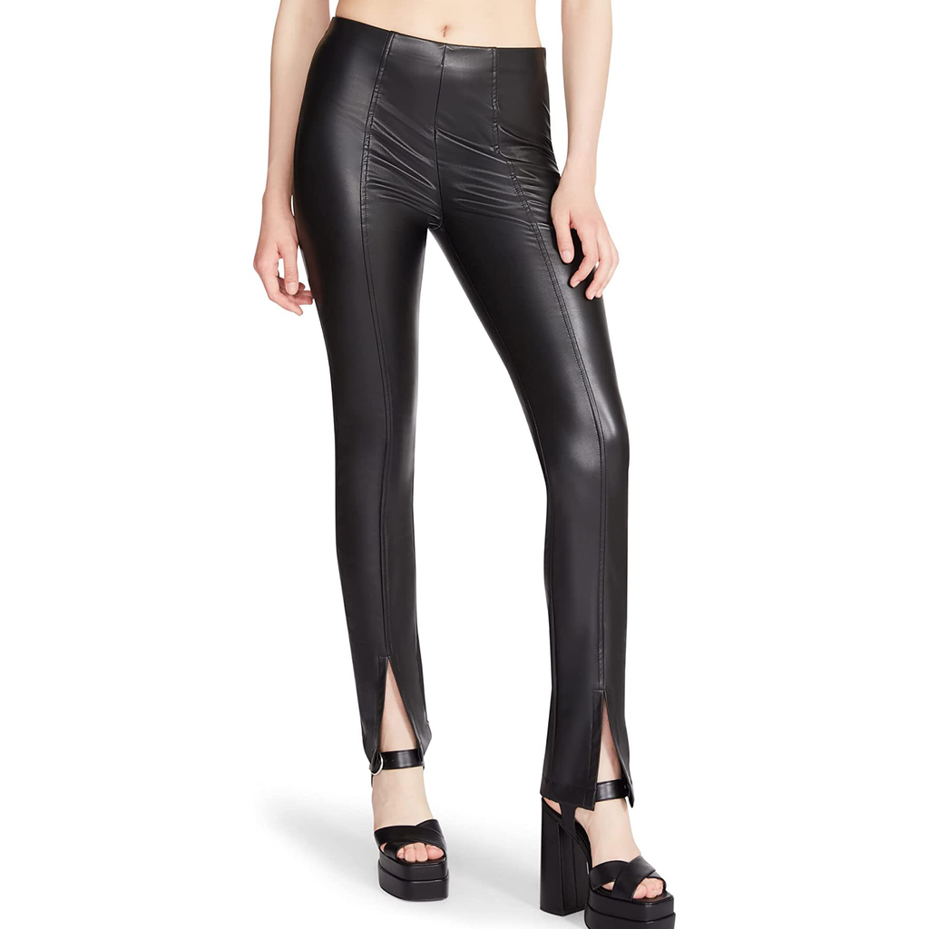 Steve Madden Anastasia Legging. Channel rocker vibes in faux-leather leggings with a smooth silhouette and split hem that gives instant attitude to sleek, edgy looks