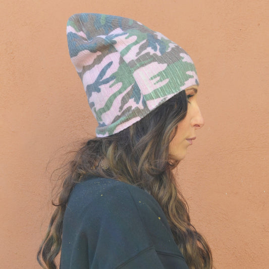 Made in Italy Camo Knit Hat. These Made in Italy Camo Knit Hats are so luxurious! Featuring the coziest knit 100% Italian fabric on a completely waterproof hat, this hat is the perfect winter accessory. With three different camo prints to choose from, this hat makes the best gift to all your girls, or even one for yourself!