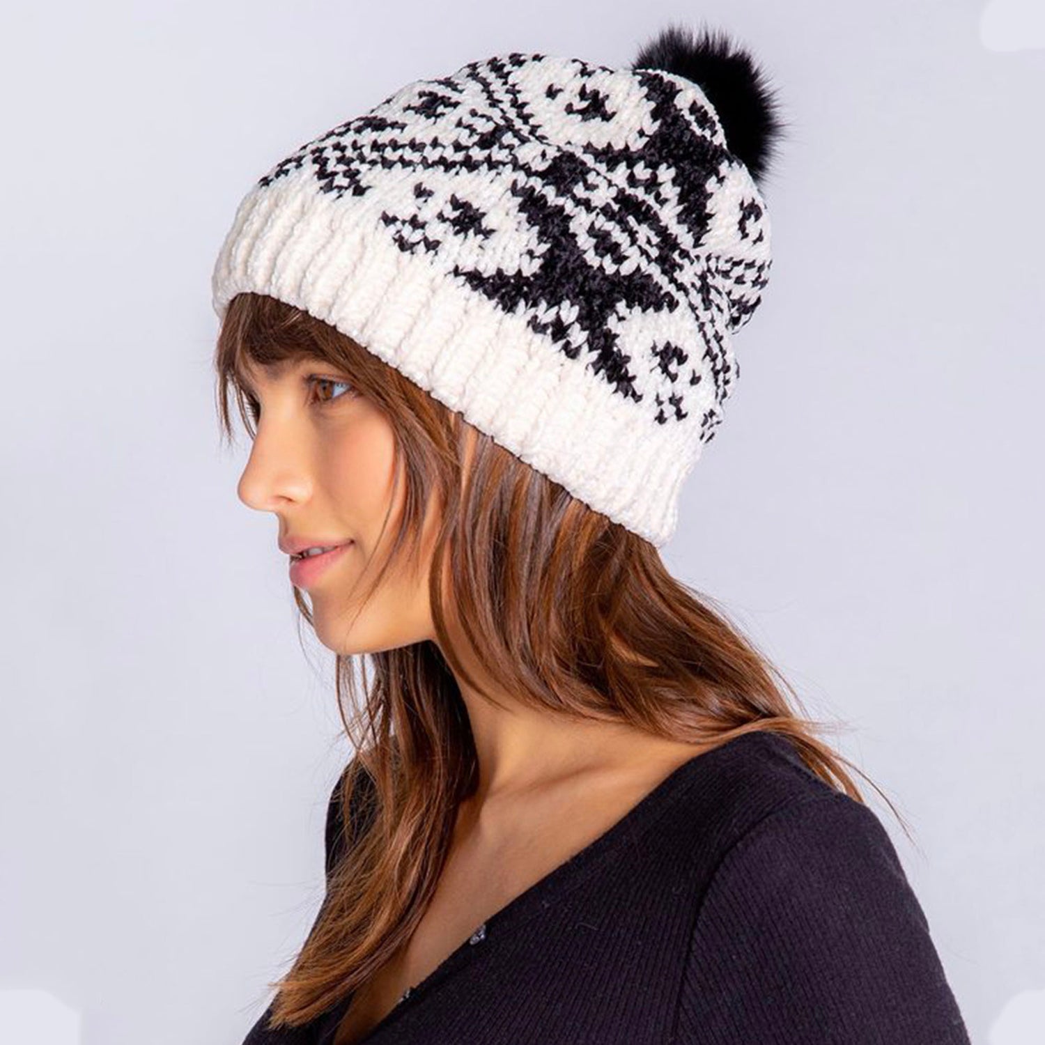 P.J. Salvage Cozy Beanie. Easy accessory style in this knit beanie with different pattern choices. A perfect mid-weight hat for changing seasons.