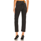 Levi's Wedgie Straight Long Bottom Jean. The After Sunset Levi's Wedgie Straight Jeans complete any outfit! These essential black denim pants are complete with a high waisted fit, a relaxed straight leg, raw hem, distressed detailing, and the iconic brown leather Levi's patch at the back