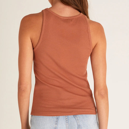Z Supply Janice High Neck Top. The higher the better! This tank features a flattering high neck and a fitted bodice. Pair this sleek tank over dark denim for an easy, chic look